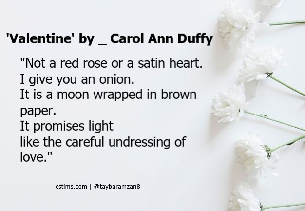 “Valentine” by Carol Ann Duffy